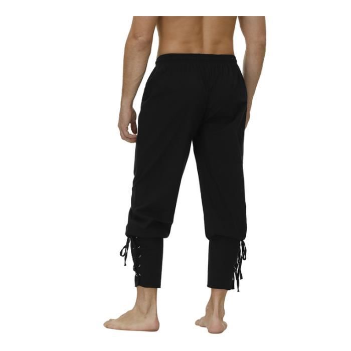 PANTALON Pantalon Medieval Homme Pantalon Coton en Lin Homme Yoga