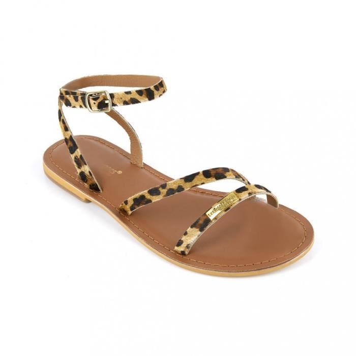 LES TROPEZIENNES Manaka Tan leopard Marron Cdiscount Chaussures
