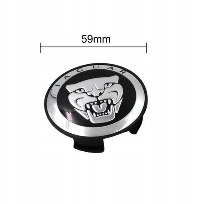 Lot De 4 Cache-Moyeux Noirs 59mm - Enjoliveurs Roue Voiture Universels