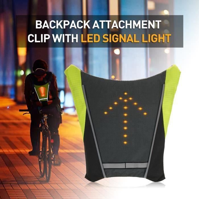 Gilet vélo réfléchissant avec LED d'avertissement