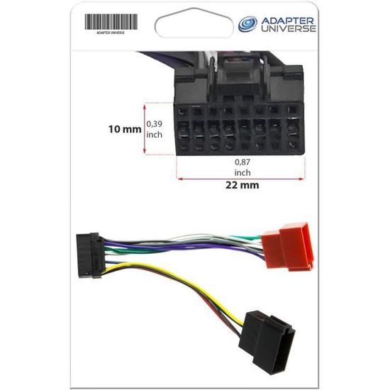 Adapter-Universe/® Panasonic C/âble Adaptateur DIN ISO pour autoradio