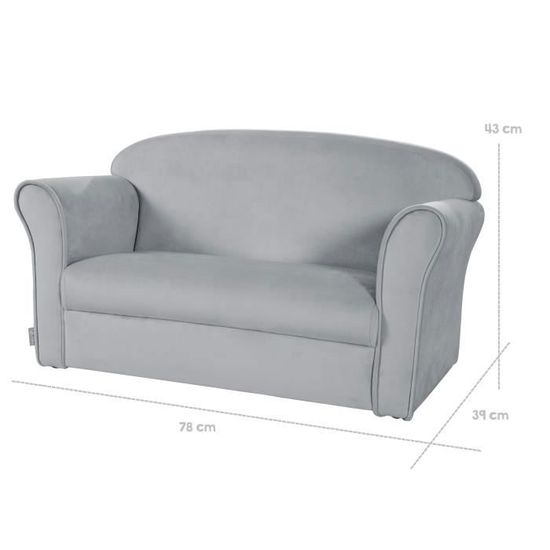 Mini Fauteuil Enfant Roba Lil Sofa – Velours Rose, Style Scandinave, Dès 18 Mois