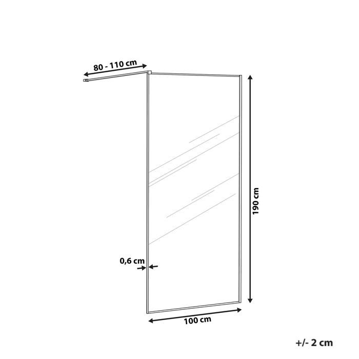 Parois de douche WASPAM 100 x 190 cm Doré - Cdiscount Bricolage