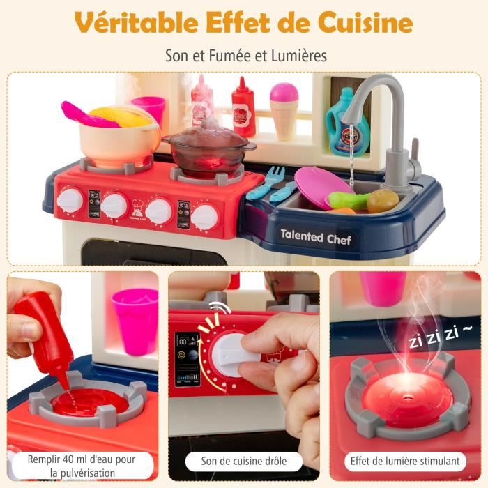 Jouet de Cuisine d'Extérieur pour Enfants avec Tableau Noir Fours Évier