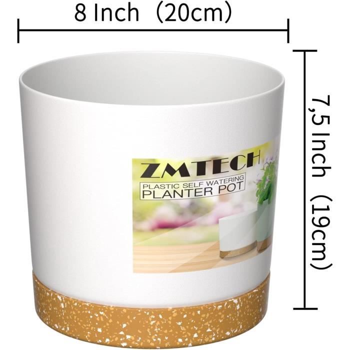 ZMTECH Pots de Fleurs de 30cm, Jardinières Modernes avec Trous de ZMTECH Pots de Fleurs de 30cm, Jardinières Modernes avec Trous de