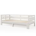 Lit pliant, canapé-lit double usage pour s'asseoir et dormir avec décoration en forme de cœur blanc 98-187x206x66H cm-3