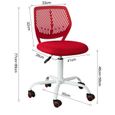 SoBuy® FST64-R Chaise de Bureau Ergonomique Fauteuil Pivotant Chaise pour Ordinateur Hauteur Réglable -Rouge-3