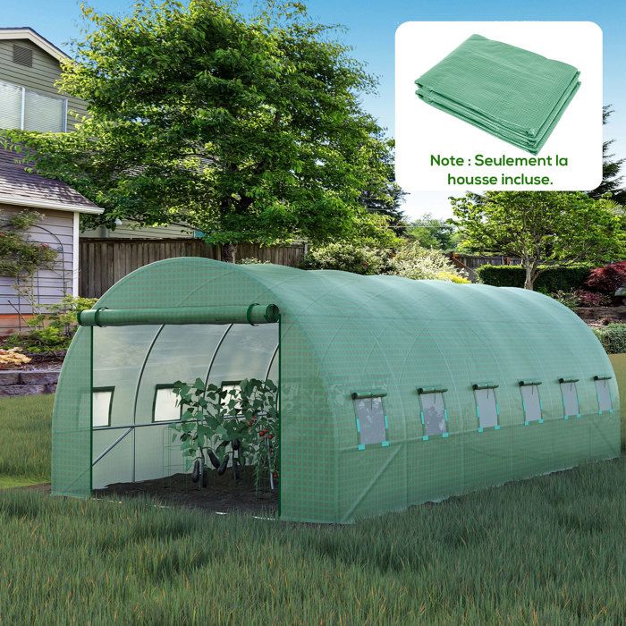 Serre tunnel Tonneau en polyéthylène 42 m² - 4 Saisons Plus 10,5 x 4 m - Tonneau