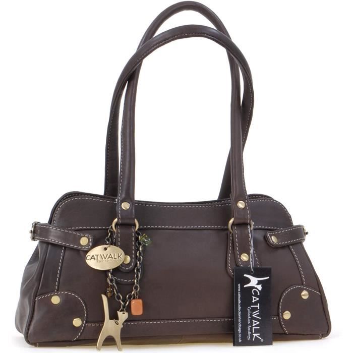 Catwalk Collection Handbags Cuir Veritable Sac Porte Main Sac
