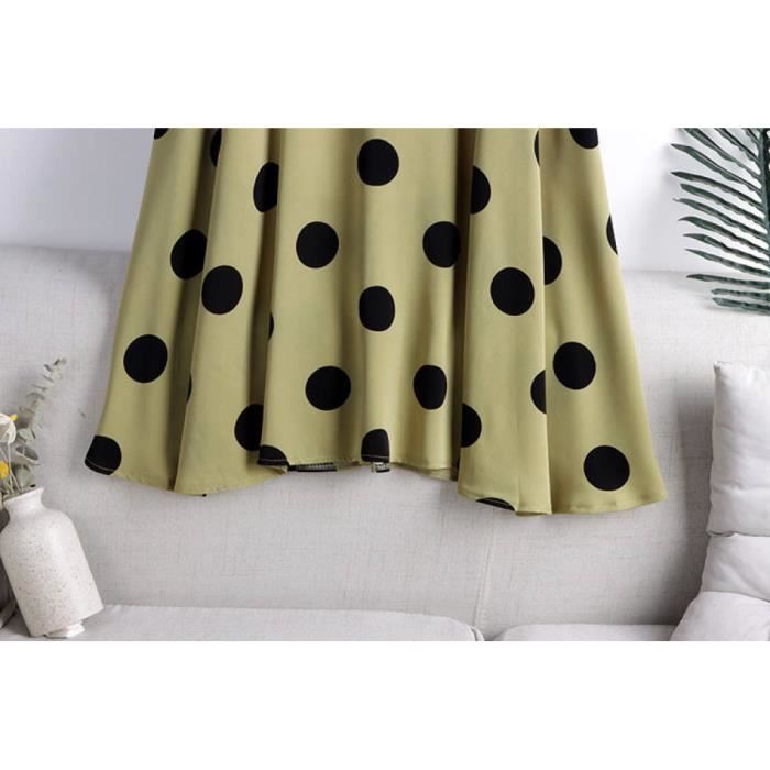 Jupe Midi Pour Femme Jupes Imprimees En Mousseline De Soie Verte