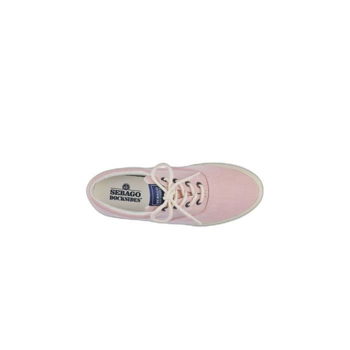 Baskets femme SEBAGO John Panama Rose Blanc Daim Nubuck Lacets Pink white Cdiscount Chaussures