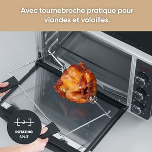 Mini Four à Snacker Roller Grill BAR 1000 - Toaster Quartz Infrarouge 2000W, 15 Min Minuterie - Pour Croque, Pizza, Gratins