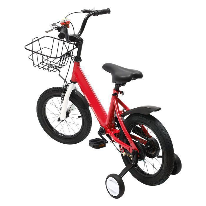 CUMELLIIR Vélo enfant 14 pouces pour garçon et fille, vélo avec roues stabilisatrices et bouteille d