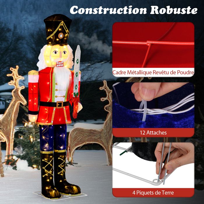 Soldat Casse-Noisette De Noël En Bois - 35 Cm, Peint Main | Décoration Traditionnelle, Cadeau De Fête