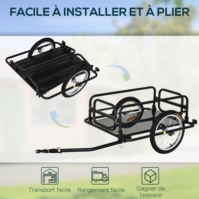 Homoyoyo Attache Universelle Remorque Vélo – Alliage Aluminium + Sangles Nylon – Compatible Vélos & VAE