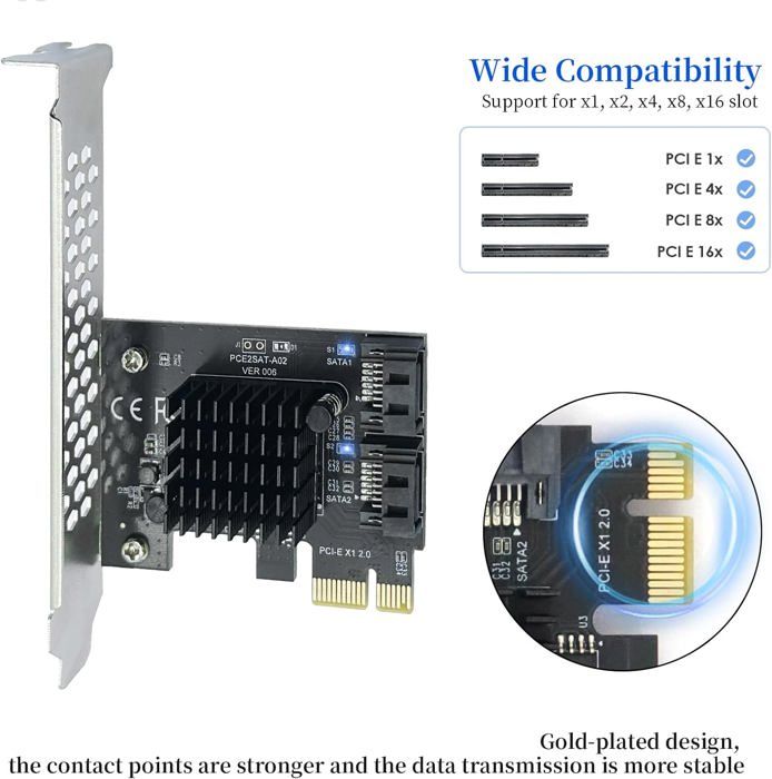 La tarjeta PCI Express M.2 Llave A E a 2 puertos SATA de CableCC / CY