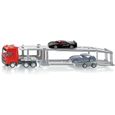 Camion Porte-autos SIKU - Modèle MAN à deux essieux - Echelle 1/50ème - Rouge et gris-0