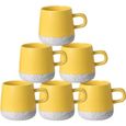 6 pièces / ensemble tasses à café en céramique tasse à la main  12 onces (Jaune)-0