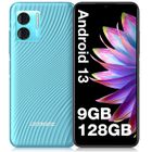 Telephone portable DOOGEE N50S Smartphone pas cher - 9Go Ram 128Go - 6.52 pouce HD+ 4200mAh - Android 13 déblocage du visage - Bleu
