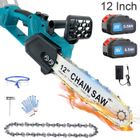 MAWIRON Tronçonneuse Brushless sans fil Légère 12” , Auto lubrification Avec 2 batteries*5.5A+Chargeur,-Compatible avec batteries Makita
