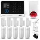 Systeme d'alarme WiFi + GSM 2G, HUXGO HXA003 + Sirène sans Fil , 5X détecteur de Mouvement, 5X capteur de Porte/fenêtre, TUYA