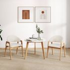 Chaises de Salle à Manger Lot de 2 - RELAX4LIFE - Dossier et Assise Rembourrés - Cadre en Bois de Hévéa - Tampons Ajustables