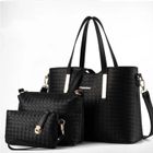 HISEEU Set de sacs noirs - Sac à main + sac à bandoulière + pochette -Femme