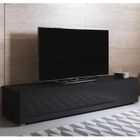 DESIGN AMEUBLEMENT Meuble TV - LUKE H2 - 160 x 32 x 40cm - Noir Finition brillante - 3 Compartiments