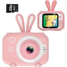 Appareil photo pour enfant LAMZIEN - Ecran HD 2,0 pouces - 20MP/1080P - Dual-Caméras - Carte TF 32Go - Rose
