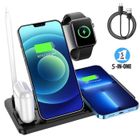 LECHEO Chargeur Sans Fil Rapide 15W 5 en 1, QI Chargeur Induction Universal Compatible avec Apple iPhone, Watch, AirPods, Samsung, Huawei