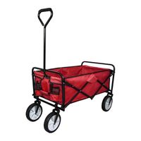 Chariot de Jardinage Pliable - Rouge - Capacité 70kg - Gants de Jardinage GRATUITS