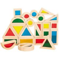 Jouet éducatif - Formes géométriques en bois - Boite de 24 - Multicolore - A partir de 12 mois