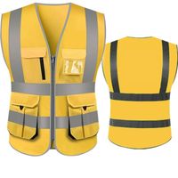 L-Chest 122cm - Jaune doré - Gilet de sécurité haute visibilité avec bandes réfléchissantes et poches à ferme