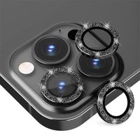 Verre Trempé Caméra Arrière pour iPhone 14 Pro - 14 Pro - Protection Anti-Rayures Antichoc Contour Brillant Noir