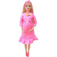 11 pouces poupée Barbie articulations gros ventre corps Ventre amovible Cheveux couleur aléatoire jouets pour enfants