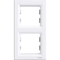 Plaque / cadre double verticale, blanc - Schneider Asfora