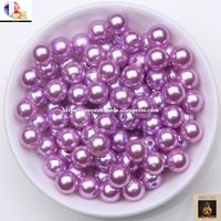 BRICAF- 50 Pièces Ronde en Purple Mauve Violet pour Bracelets, 8mm perles pour Bijoux, Décoration, Art de tisser