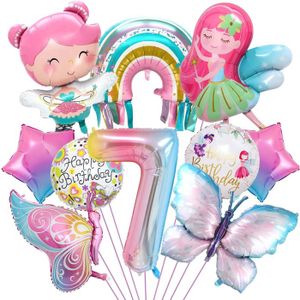 Ballon Géant Cœur Blanc Avec Imprimé Papillon - 38 Cm - Décoration Fête