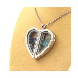 Pendentif Cœur En Saphir Et Rubis Brut – Chaîne Pierres Naturelles