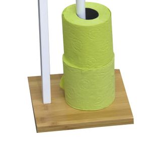 Dérouleur papier toilette et brosse 83x24,5x20cm en bambou