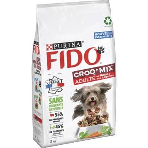 CROQUETTES FIDO Crox'Mix Bœuf, Légumes - Pour chien - 3 kg