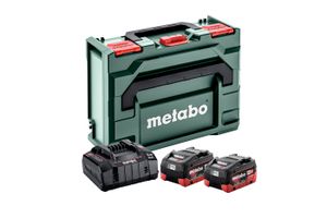 BATTERIE MACHINE OUTIL Set de base 2 batteries 18V LIHD 5,5Ah + chargeur ASC 145 en coffret METABOX 145 - METABO - 685077000
