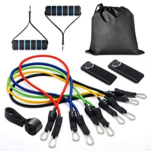 TOMSHOO 13pcs bandes de r/ésistance /à lexercice avec bandes de tube et corde /à sauter ancrages de porte et sangles de cheville poign/ées rembourr/ées et bande de r/ésistance en 8 et sac de transport