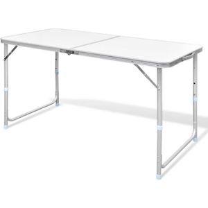 TABLE DE CAMPING vidaXL Table pliable de camping Hauteur réglable Aluminium 120x60 cm
