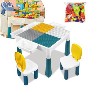 Ensemble table et chaise de jardin XMTECH Multifonctions pour Enfants Briques de Cons