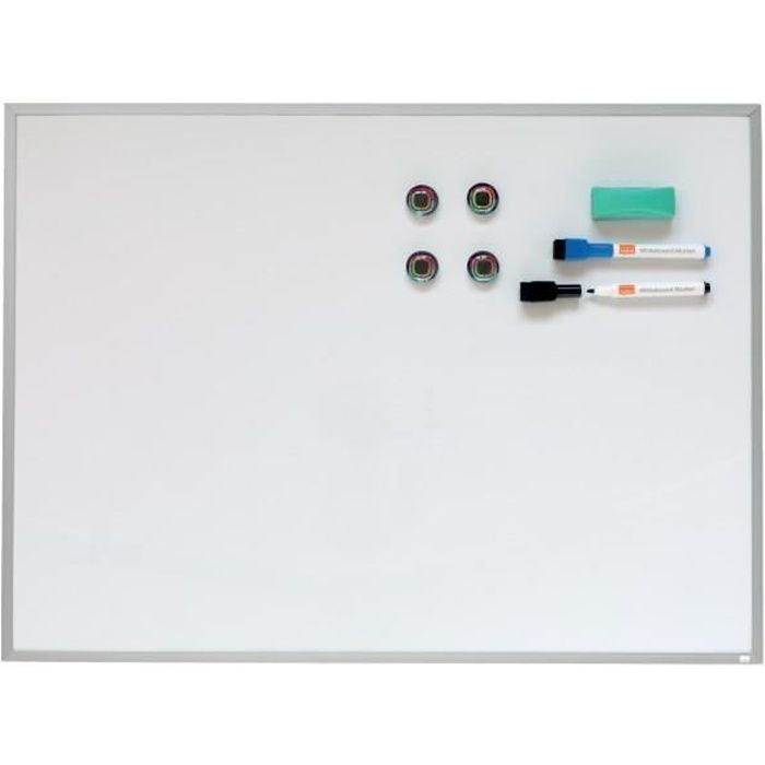 Tableau blanc magnétique effaçable à sec blanc 50x35 cm acier -asaf41563  meuble pro - Conforama