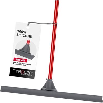 Brosse à Récurer 3 En 1 Avec Raclette - Balai Nettoyage Longue Poignée Pour Sols, Terrasse Et Salle De Bain