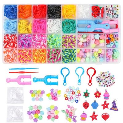 ONECK Kit Bracelet Élastique Enfant 15000+ avec Planche à Tisser et Boite | Loom Bands Création Fille avec Crochet et kit Perles, Fabrication Couleur avec Breloques