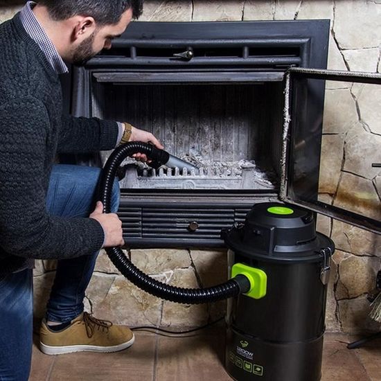 Aspirateur à cendres puissant cheminée barbecue travaux jardin aspire bois verre graviers