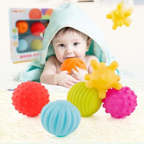 6 balles sensorielles texturées pour bébés - Jouet d'éveil Montessori